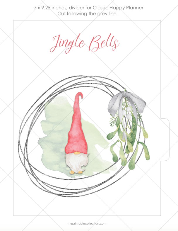 Free Printable Christmas Divider Tab Jingle Bells - The Printable Collection