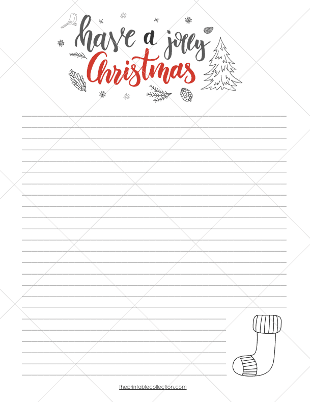 Free Printable Christmas Stationery Papers Have a Jolly Christmas - The Printable Collection