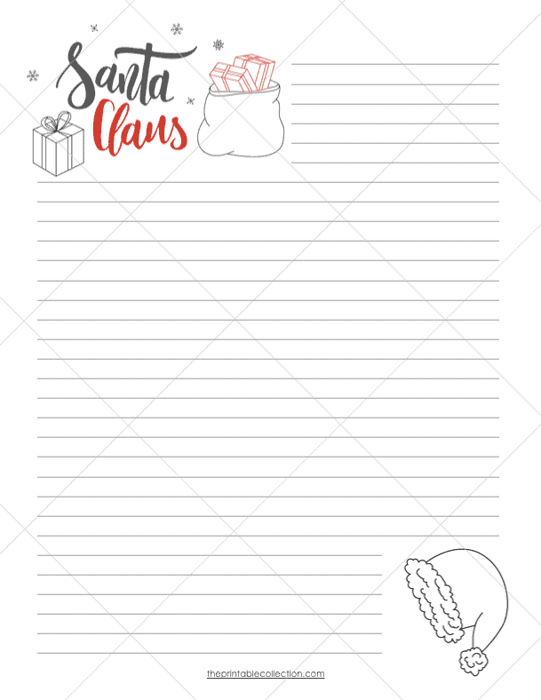 Free Printable Christmas Stationery Papers Letter to Santa - The Printable Collection