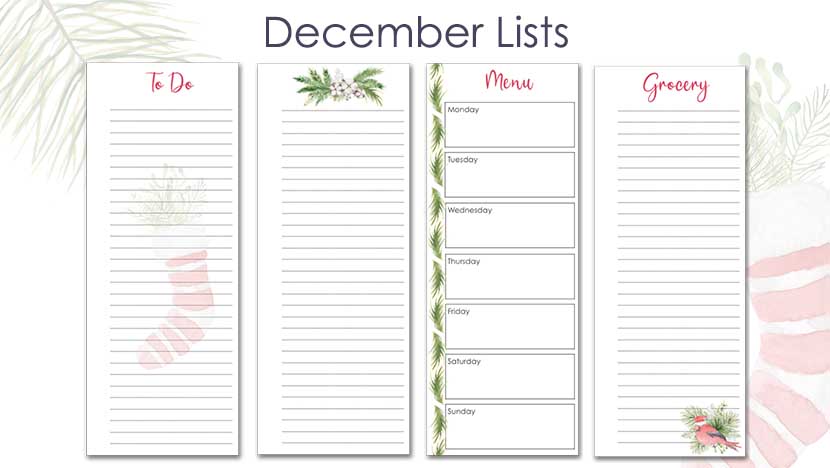 Free Printable December Lists Postt - The Printable Collection