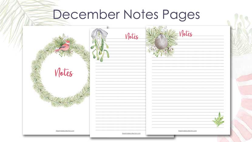 Free Printable December Notes Pages Post - The Printable Collection