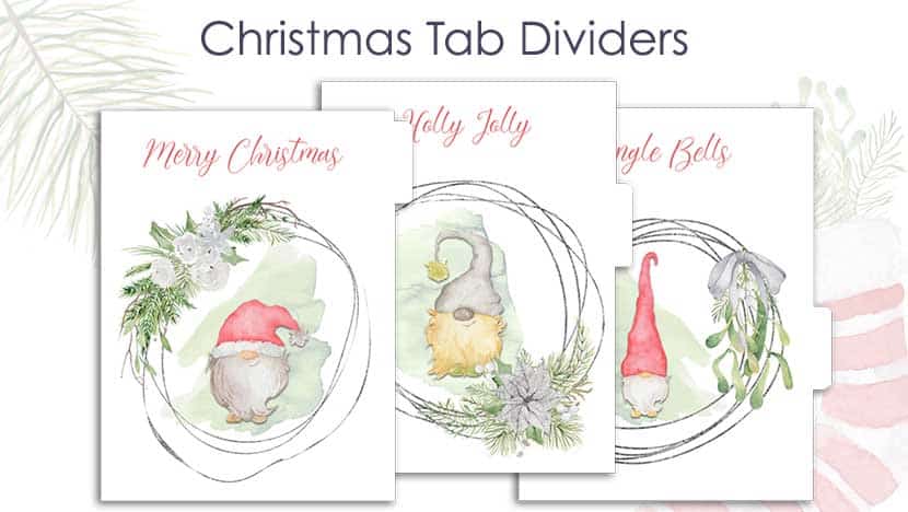 Free Printable Sweet Christmas Dividers Tab Post - The Printable Collection