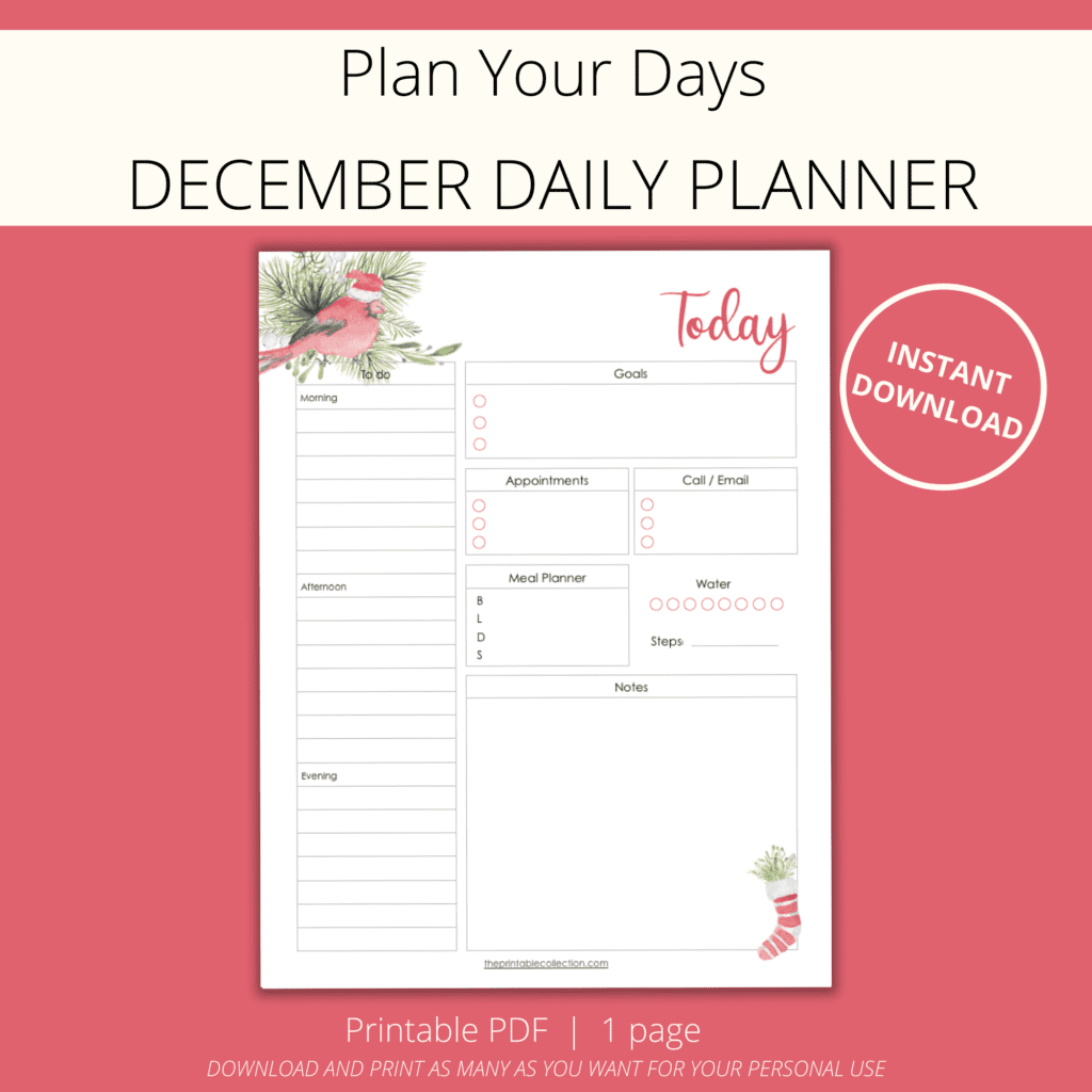 December Daily Planner - The Printable Collection