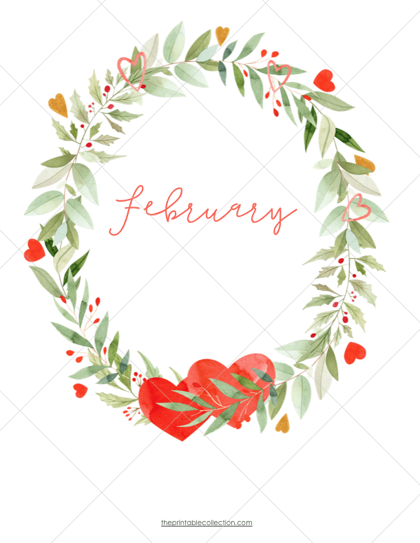 Free Printable February Journal Cover Page - The Printable Collection