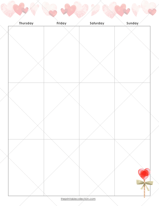 Free Printable February Planner Weekly Right Page - The Printable Collection