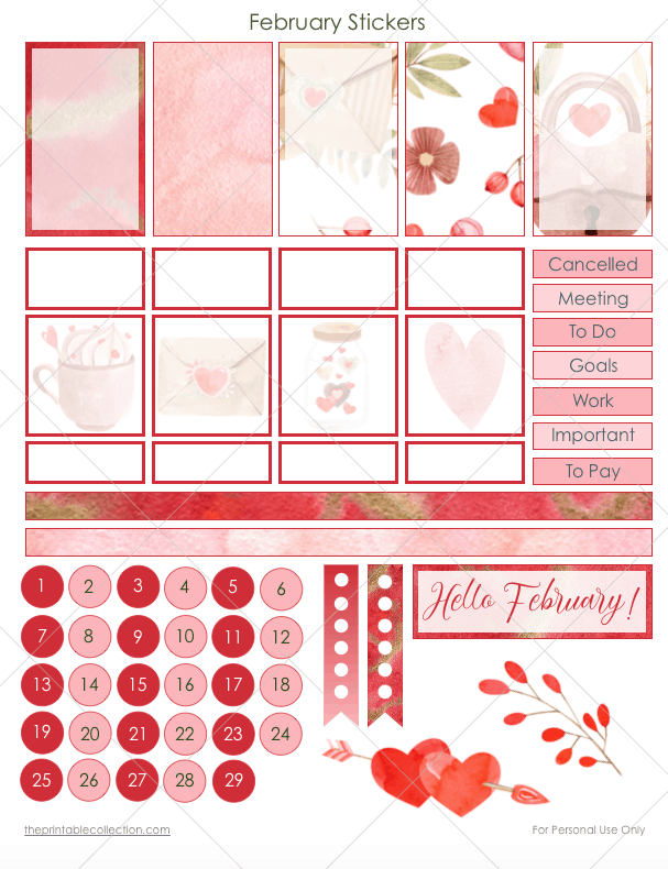 Free Printable Valentines Stickers 2 - The Printable Collection