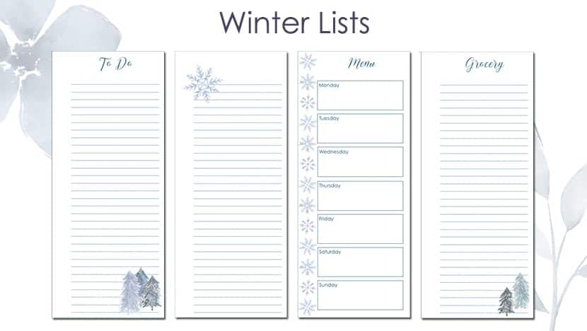 Stay Organized With These Winter Printable Lists For Planners | The