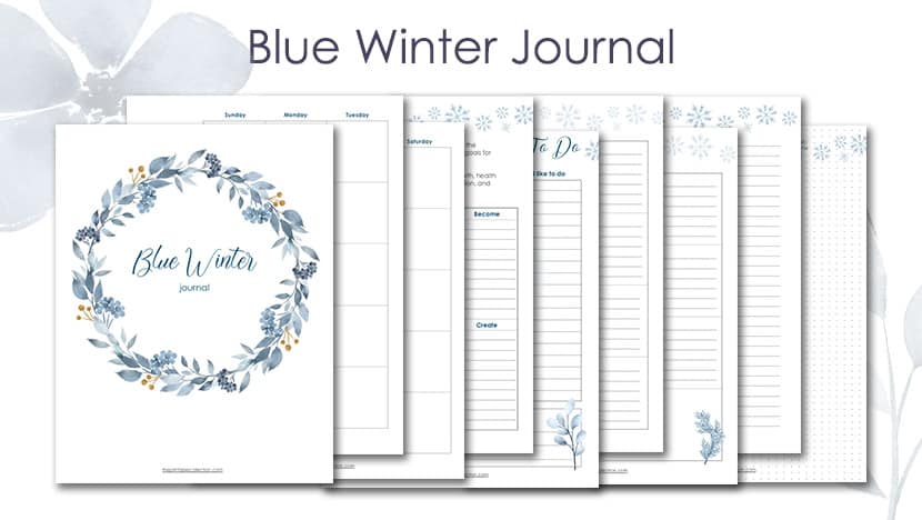 Printable Blue Winter Journal Post from The Printable Collection