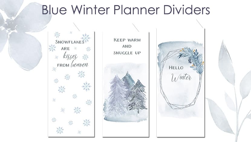 Printable Blue Winter Dividers from The Printable Collection