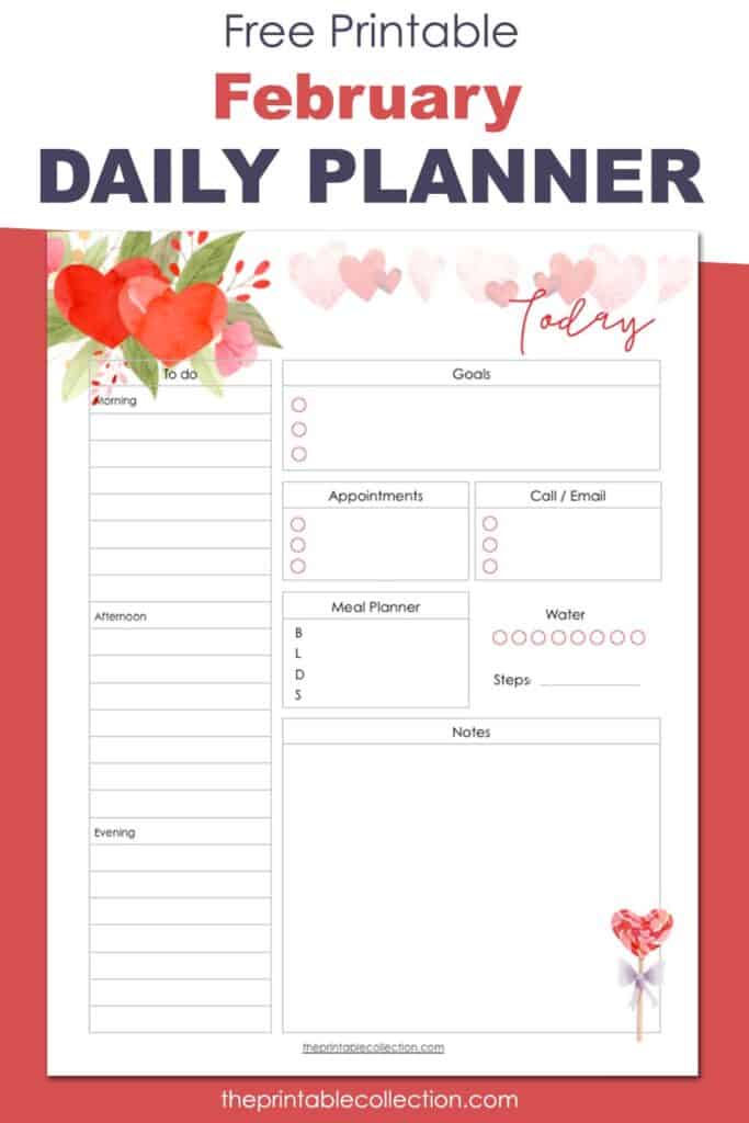 Free Printable February Daily Planner - The Printable Collection