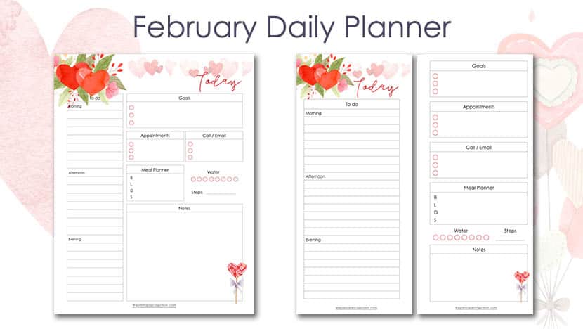 Free Printable February Daily Planner Post - The Printable Collection