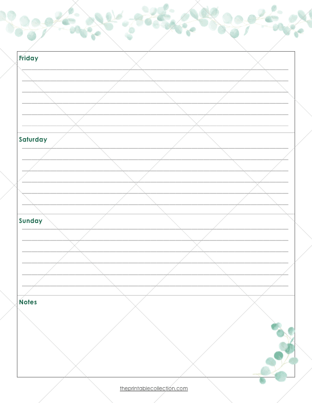 Free Printable March Journal Weekly Right Page - The Printable Collection