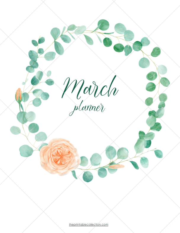 Free Printable March Planner Cover Page - The Printable Collection