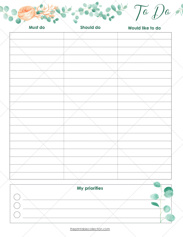 Free Printable March Planner To Do Page - The Printable Collection