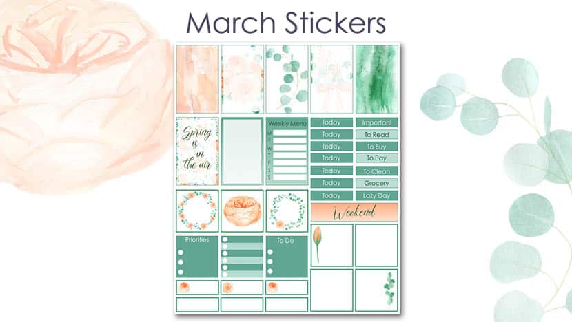 Free Printable March Stickers Post 2 - The Printable Collection