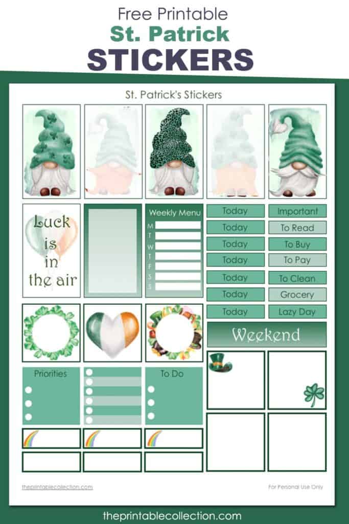 Free Printable St Patrick Day Stickers - The Printable Collection