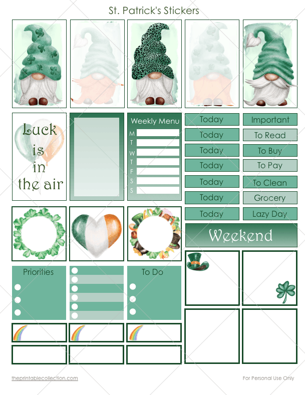 Free Printable St. Patrick's Day Stickers - The Printable Collection