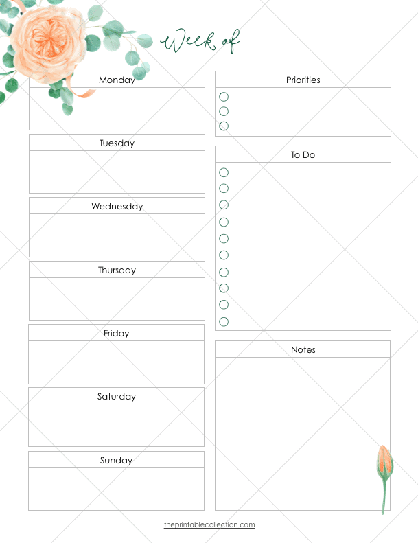 Free Printable March Weekly Planner - The Printable Collection
