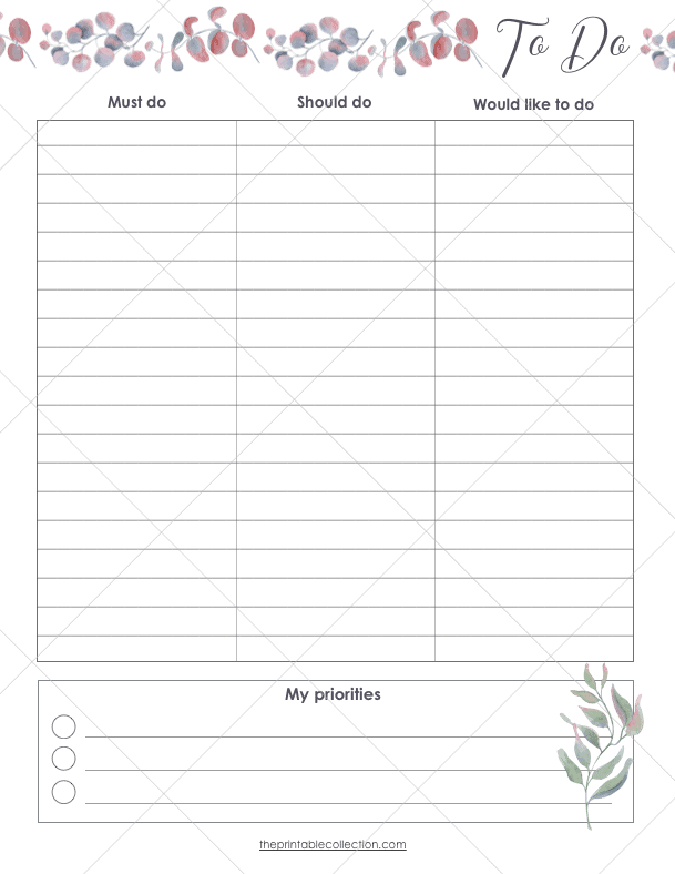 Free Printable April Planner To do Page - The Printable Collection