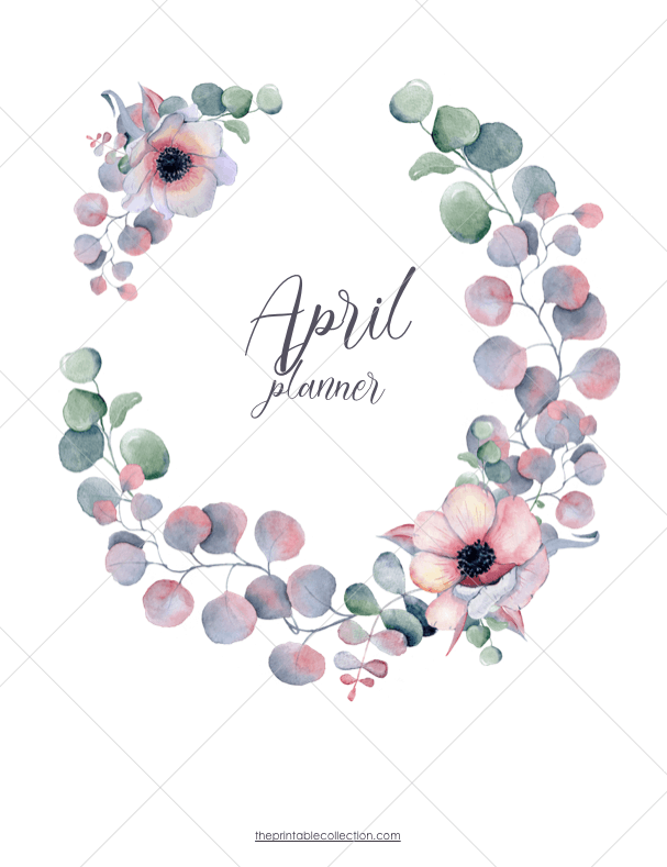 Free Printable April Planner Cover Page - The Printable Collection