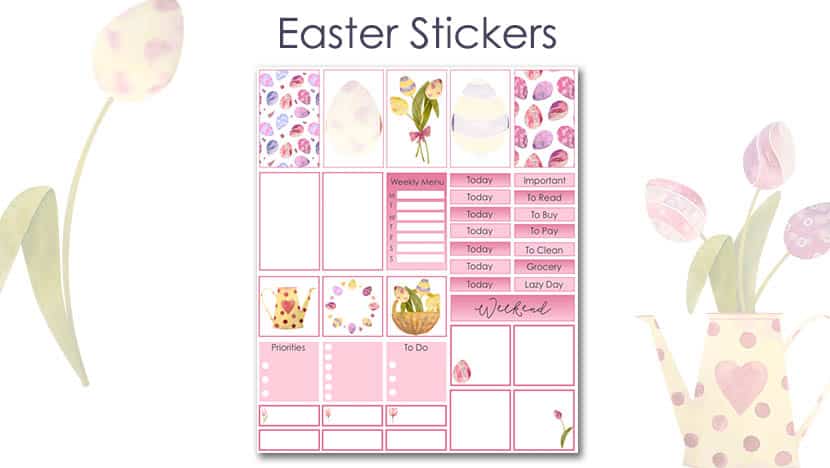 Free Printable Easter Stickers for Planner - The Printable Collection