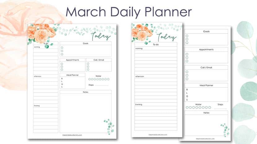Free Printable March Daily Planner Post - The Printable Collection