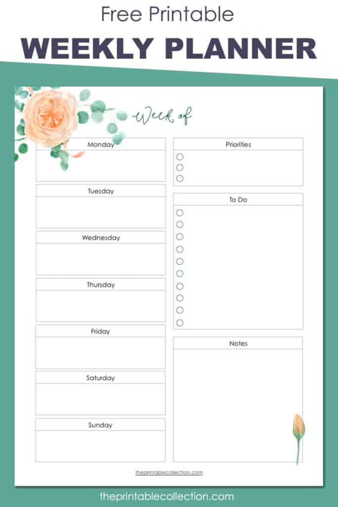 Free Printable Weekly Planner March - The Printable Collection