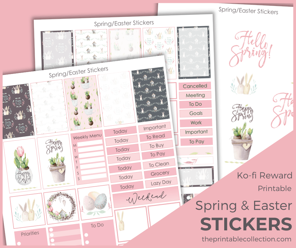 Printable Spring and Easter Stickers - Ko-fi - The Printable Collection