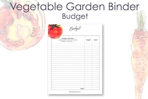 Printable Vegetable Garden Budget - The Printable Collection