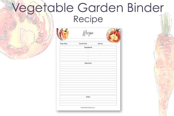 Printable Vegetable Garden Recipe - The Printable Collection