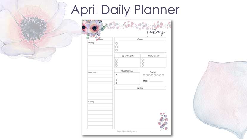 Free Printable Daily Planner for April Post - The Printable Collection