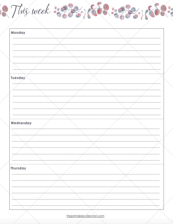 Free Printable April Journal Weekly Left Page - The Printable Collection
