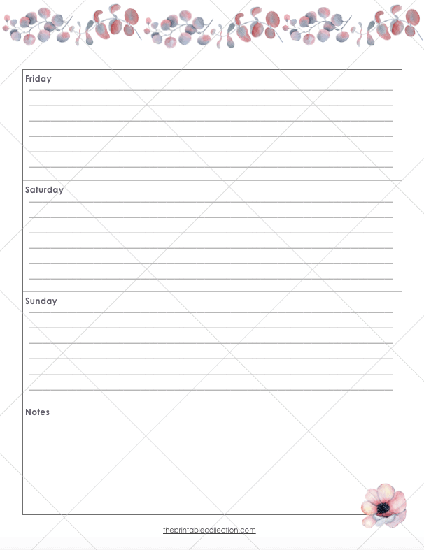 Free Printable April Journal Weekly Right Page - The Printable Collection