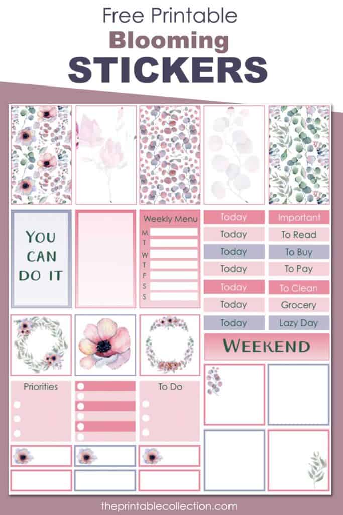 Free Printable Blooming Stickers - The Printable Collection