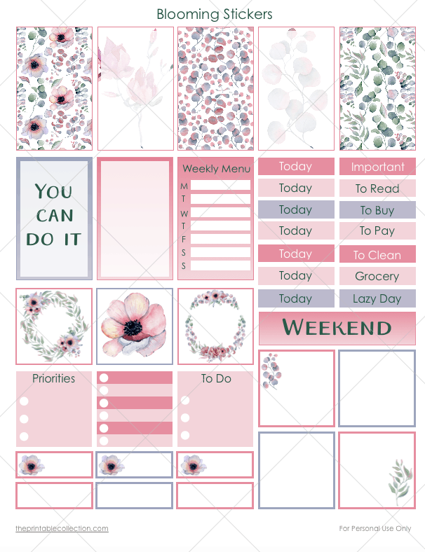 Printable Blooming Stickers | The Printable Collection