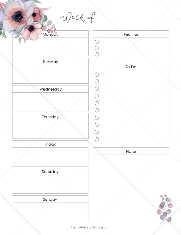 Free Printable Weekly April Planner - The Printable Collection