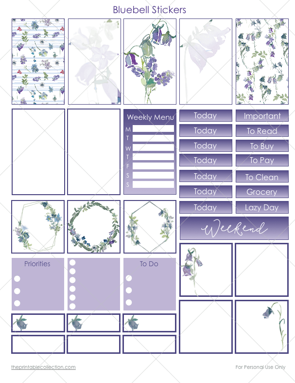 Printable Bluebell Stickers | The Printable Collection