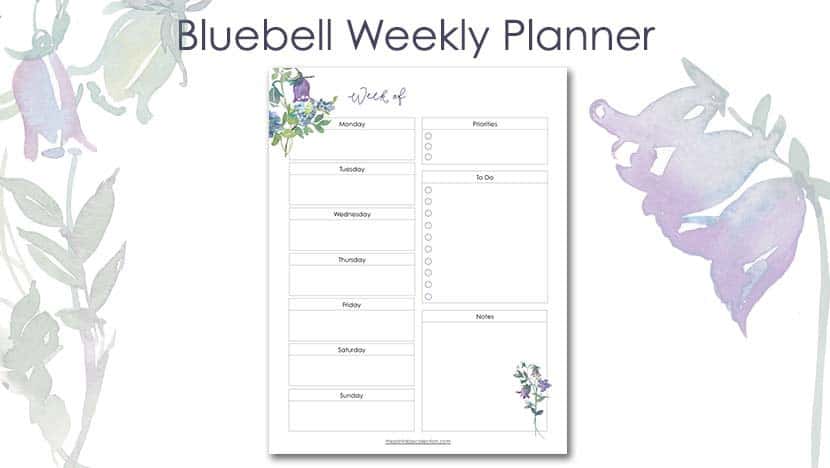 Free Printable Bluebell Weekly Planner Post - The Printable Collection