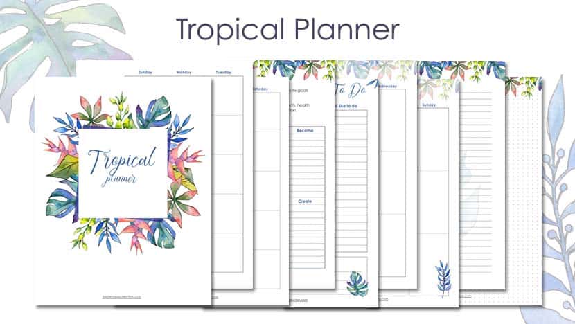 Free Printable Tropical Planner Post - The Printable Collection