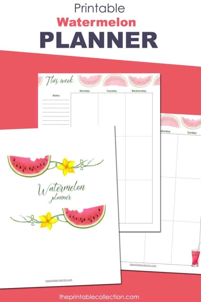 Printable Watermelon Planner - The Printable Collection