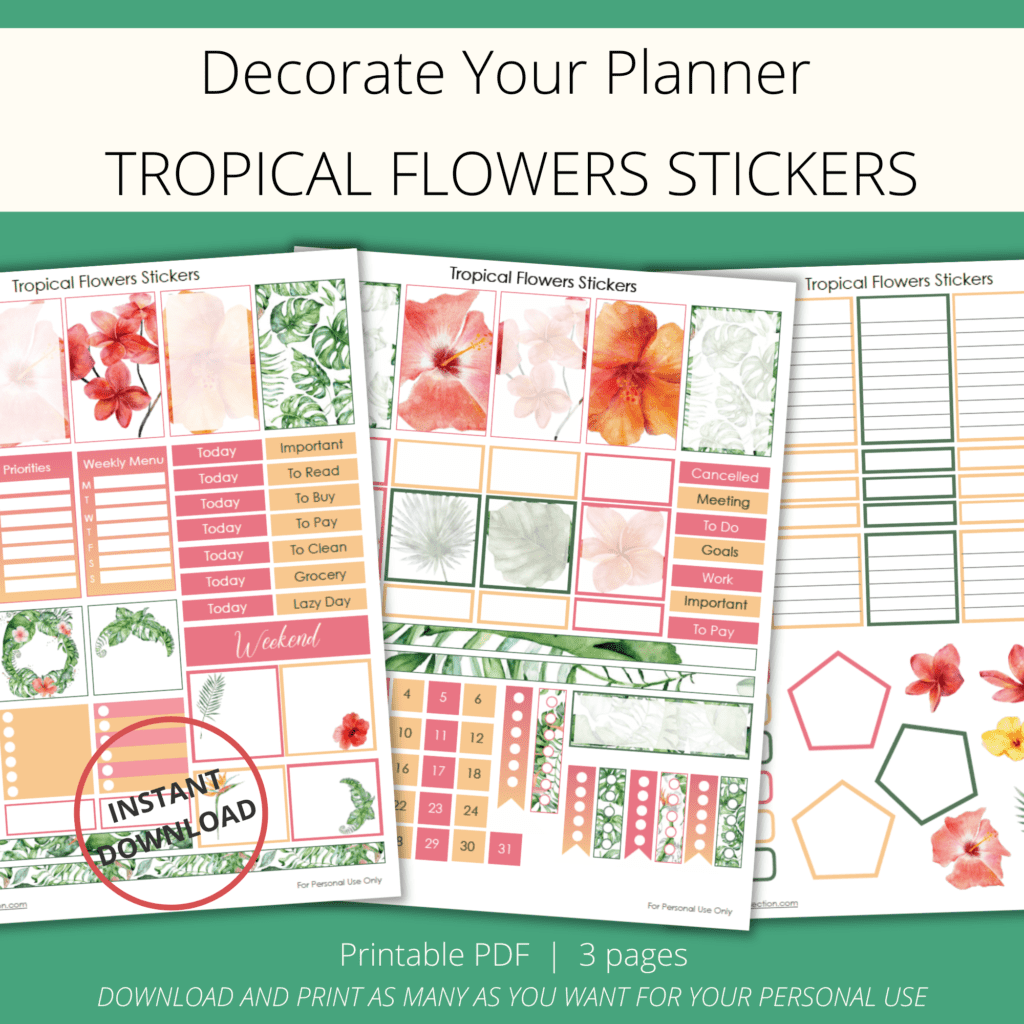 Printable Tropical Watercolor Tropical Flowers - The Print Collection