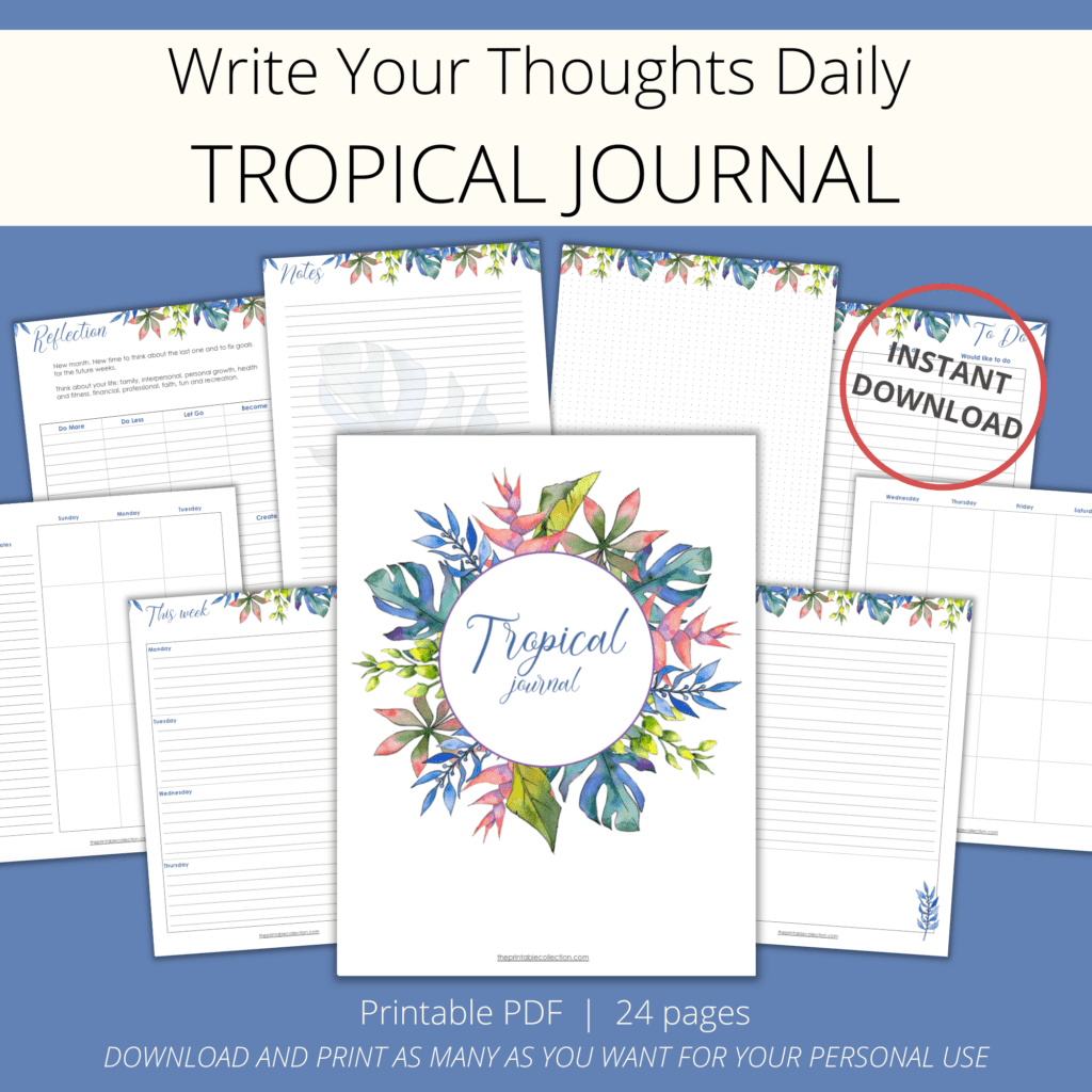Printable Tropical Journal 1 - The Printable Collection