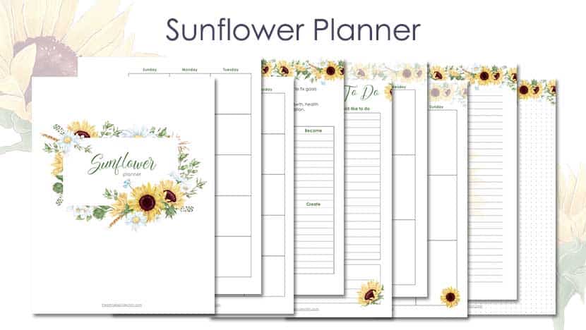 Free Printable Sunflower Planner Post - The Printable Collection