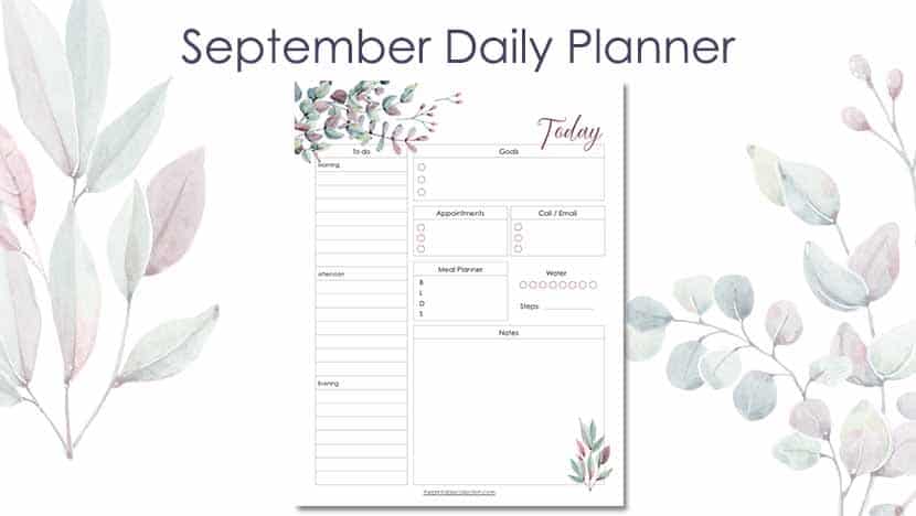 Free Printable September Daily Planner Post - The Printable Collection