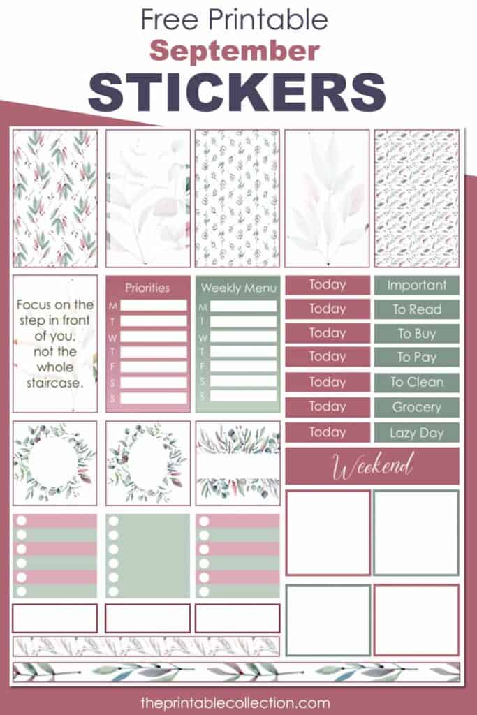 Free Printable September Stickers - The Printable Collection
