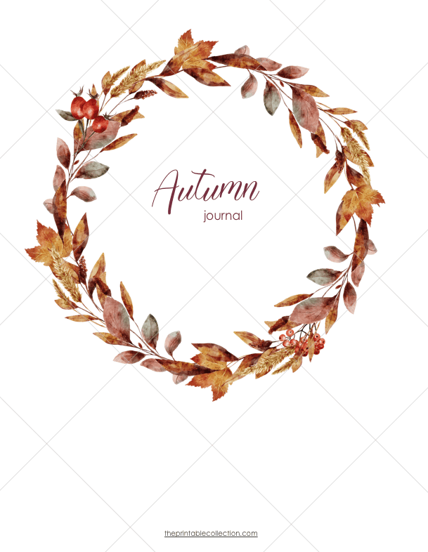 Free Printable Autumn Journal Cover Page - The Printable Collection