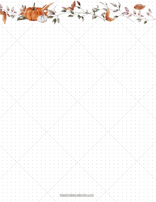 Free Printable Autumn Journal Dotted Page - The Printable Collection