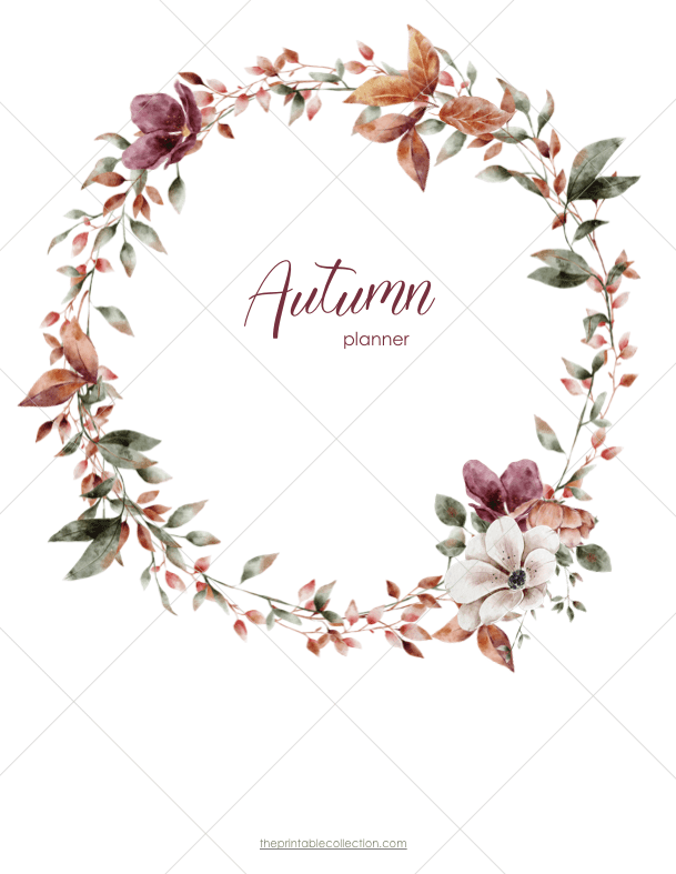 Free Printable Autumn Planner Cover Page - The Printable Collection