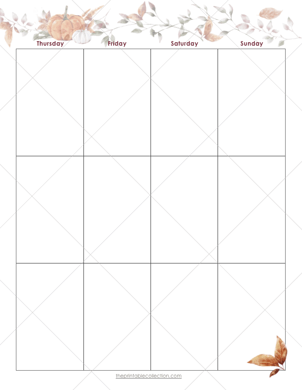 Free Printable Autumn Planner Weekly Right Page - The Printable Collection