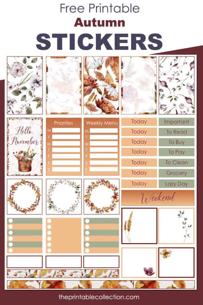 Free Printable Autumn Stickers - The Printable Collection